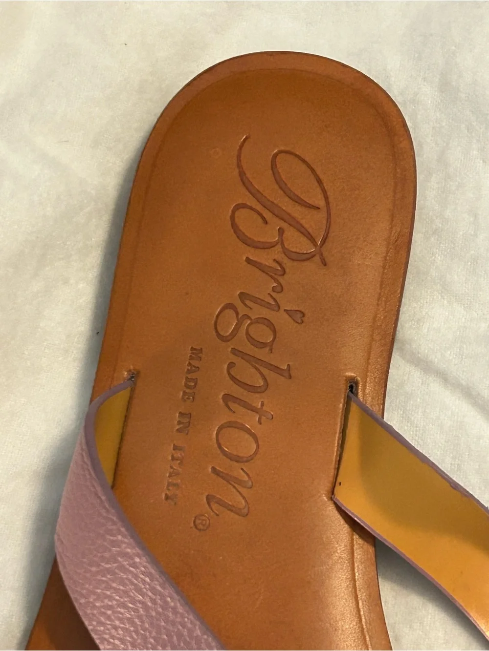 Brighton Aloft Leather Lavender Butterfly Thong Sandals